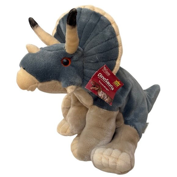 Triceratops Dinosaur Plush Stuffed Animal Toy By K & M International 10" Tall - Picture 1 of 6